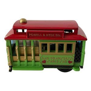 San Fransisco Cable Friction Car Green Red Powell & Hyde Streets Souvenir Decor